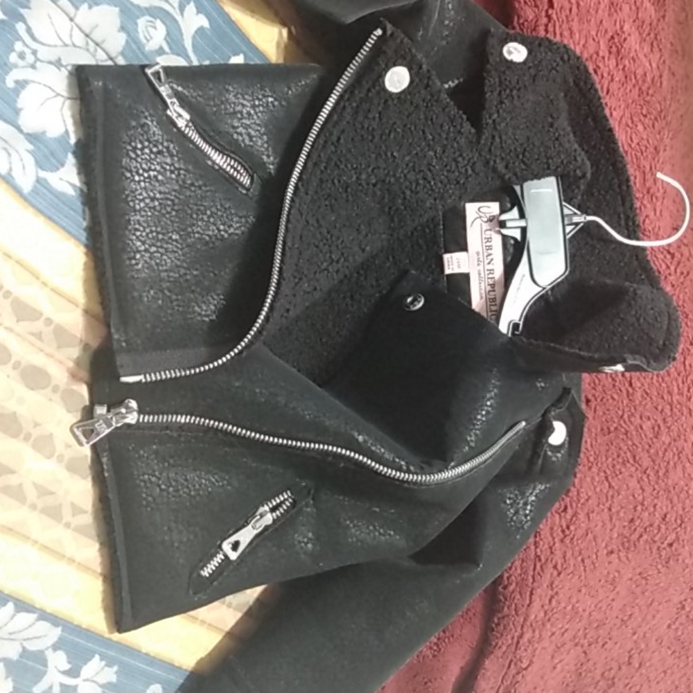 Moto faux leather jacket